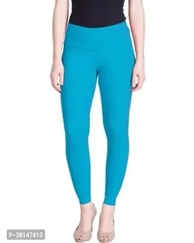 Fabulous Blue Cotton Solid Leggings For Women