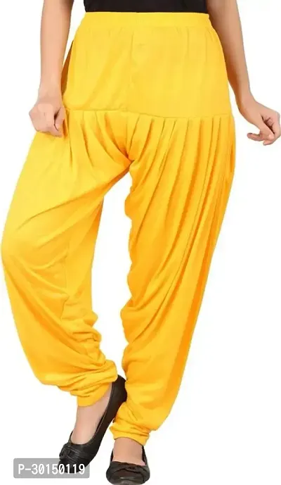 Fabulous Yellow Lycra Solid Salwars Patiala Pant For Women-thumb0