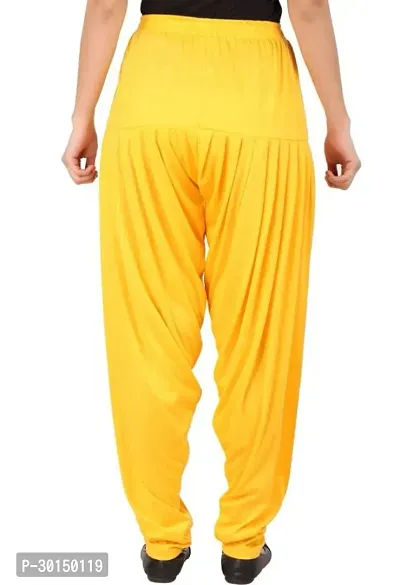 Fabulous Yellow Lycra Solid Salwars Patiala Pant For Women-thumb2