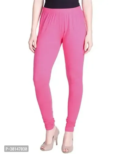 Fabulous Pink Cotton Solid Leggings For Women-thumb0