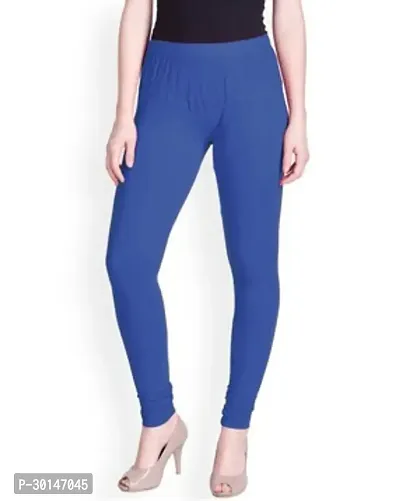 Fabulous Blue Cotton Solid Leggings For Women