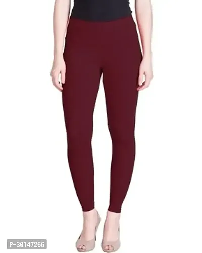 Fabulous Maroon Cotton Solid Leggings For Women