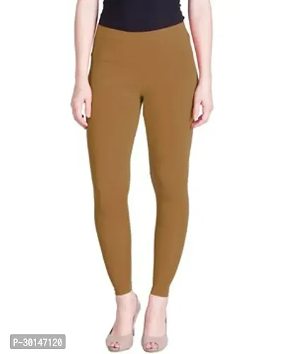 Fabulous Brown Cotton Solid Leggings For Women-thumb0