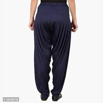 Fabulous Navy Lycra Solid Salwars Patiala Pant For Women-thumb2