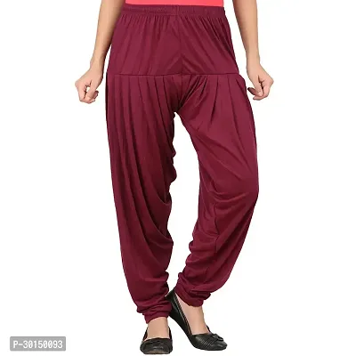 Fabulous Maroon Lycra Solid Salwars Patiala Pant For Women-thumb0