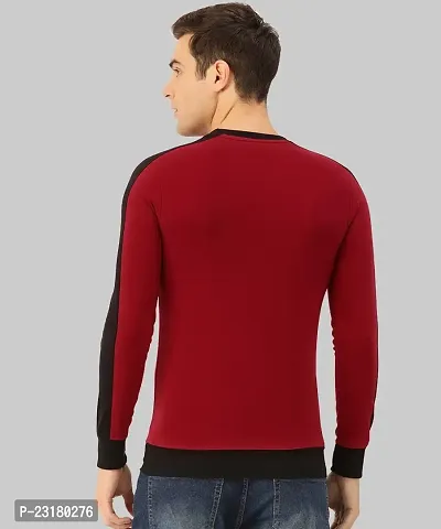 Reliable Maroon Cotton Printed Round Neck Tees For Men-thumb2