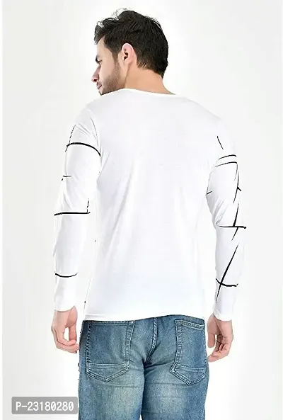 Reliable White Cotton Colourblocked Round Neck Tees For Men-thumb2