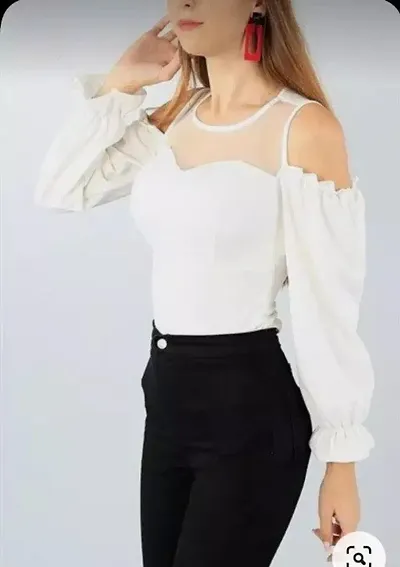 Elegant Crepe Solid Top For Women