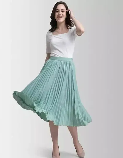 Stylish Fancy Designer Crepe Solid Skirt For Women