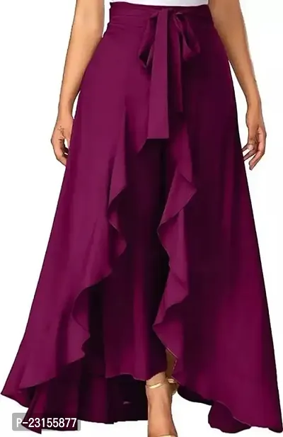 Stylish Fancy Designer Crepe Solid Skirt For Women-thumb0