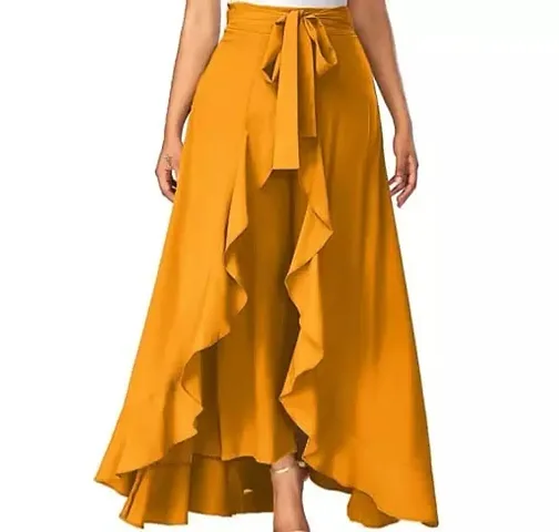 ADDYVERO Women's Solid Flared Skirt