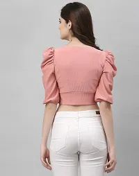 Elegant Pink Lycra Solid Top For Women-thumb1