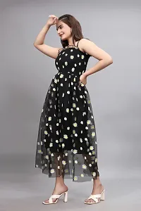 Stylish Net Printed Dress for Women-thumb3