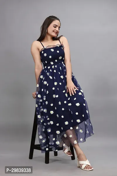 Stylish Net Printed Dress for Women-thumb5