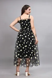 Stylish Net Printed Dress for Women-thumb2