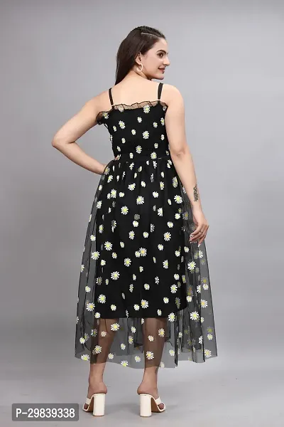 Stylish Net Printed Dress for Women-thumb3