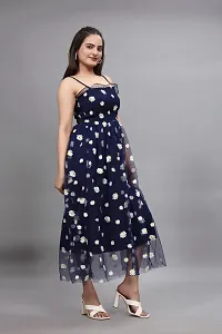 Stylish Net Printed Dress for Women-thumb3