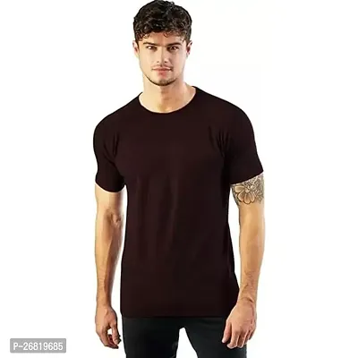 Stylish Cotton Coffee Brown Solid Polos For Men