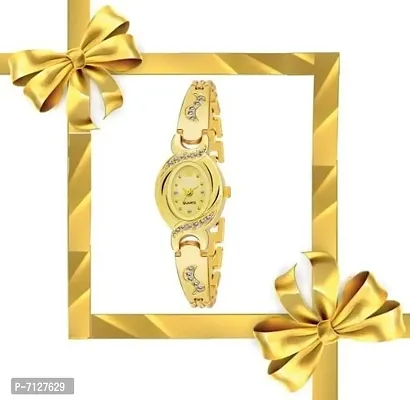 Stylish Golden Metal Analog Watches For Women Pack Of 1