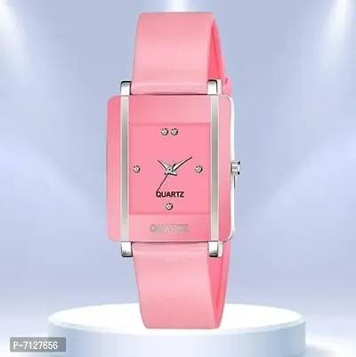 Stylish Pink PU Analog Watches For Women Pack Of 1