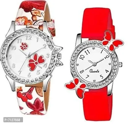 Stylish White Other Analog Watches For Women Pack Of 2-thumb0