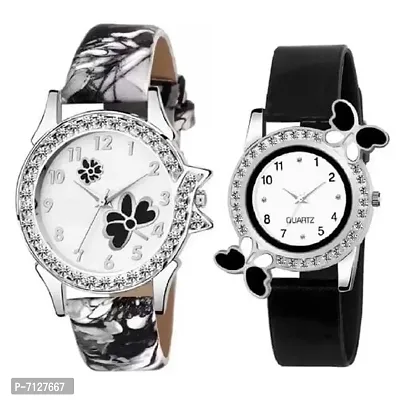 Stylish White Other Analog Watches For Women Pack Of 2-thumb0