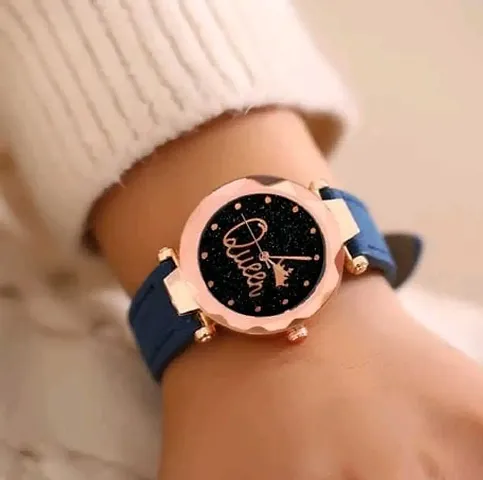 Stylish Synthetic Leather Analog Watches For Women
