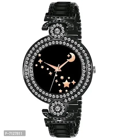 Stylish Black Metal Analog Watches For Women Pack Of 1