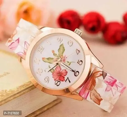 Stylish White PU Analog Watches For Women Pack Of 1