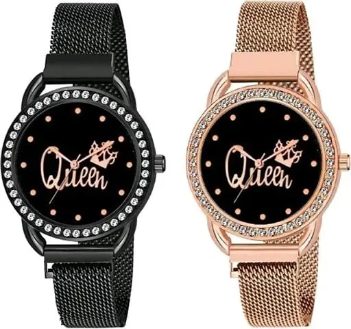 Stylish Metal Analog Watches For Women Pack Of 2