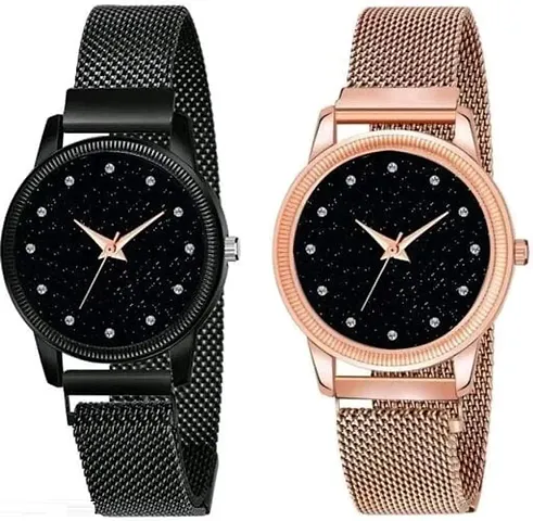 KIARVI GALLERY dial 12 Diamond Studded with and Magnetic Strap Analog Watch - for Girls Analog Watch - for Girls