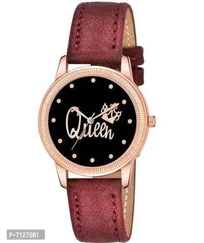 Stylish Black Synthetic Leather Analog Watches For Women Pack Of 1-thumb0