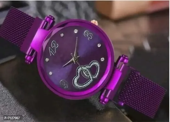 Stylish Purple Metal Analog Watches For Women Pack Of 1-thumb0
