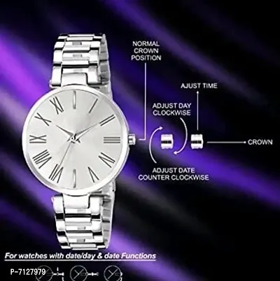 Stylish Silver Metal Analog Watches For Women Pack Of 1