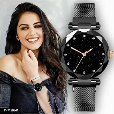 Stylish Black Metal Analog Watches For Women Pack Of 1-thumb0