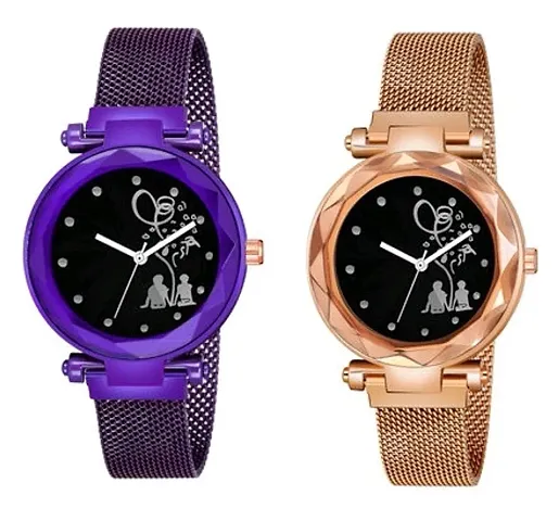 Stylish Trendy Metal Analog Watches For Women Pack Of 2
