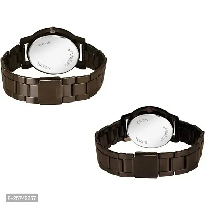 KD Luxury Mesh Prizam Glass with Metal Strap for Couple Designer Analog Pack of Two Couple Watch.-thumb4
