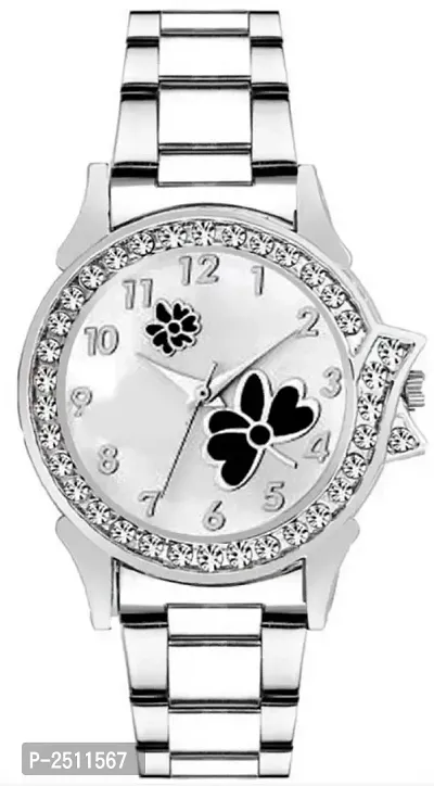 Women Black Butterfly silver belt women watch-thumb0