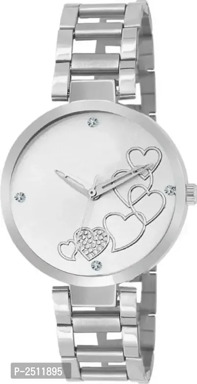 Silver Heart Chain ad dial women watch