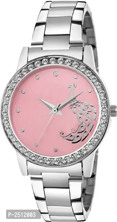 Pink Peacock ad dial women watch
