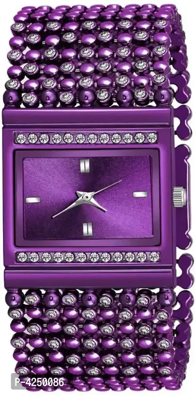 Women Purple square Analog Nice wrist Watch-thumb0