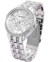 Rhinestone Collection Stainless Steel Strap SILVER Colour Men And Women Watches-thumb1