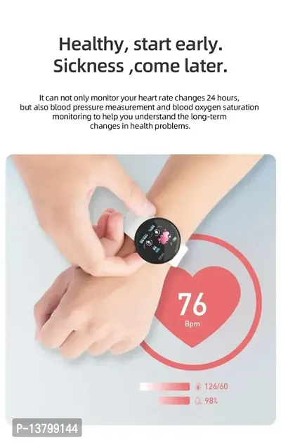 Tunifi Smart Watch D18 Touch Men Women Fitness Tracker Heart Rate M-thumb2