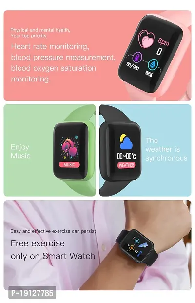 D20 Bluetooth Smartwatch Touch Screen Bluetooth Smart Watches Smartwatch  (Black Strap, FREE SIZE)-thumb5