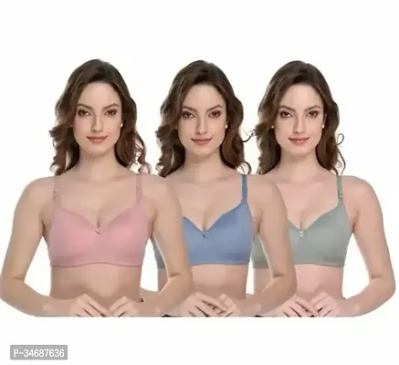 Stylish Cotton Blend Bra for Women Pack of 3-thumb0