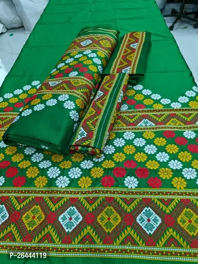 Pure Silk Zari Mix Path Assame Traditional Mekhela Sador Saree-thumb0