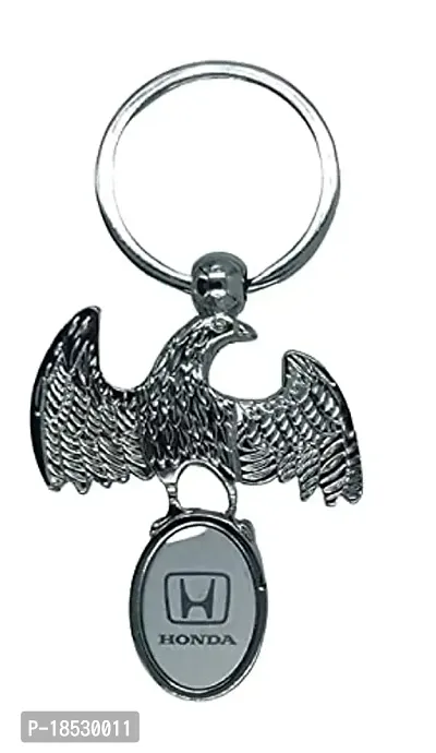 RACE MINDS Silver Honda keychain and keyring For Car And Bike