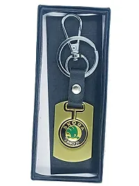 RACE MINDS Metal Double side Skoda Auto keychain and keyring for car and bike-thumb2