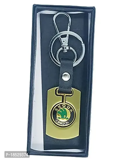 RACE MINDS Metal Double side Skoda Auto keychain and keyring for car and bike-thumb3