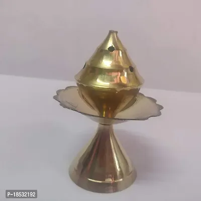 Race Minds Incense Stick Holder Pure Brass Dhoop Agarbatti Stand/Original Brass Flower Model Agarbatti Holder Best for Your Mandir Home  Office Decoration(DV02)-thumb3